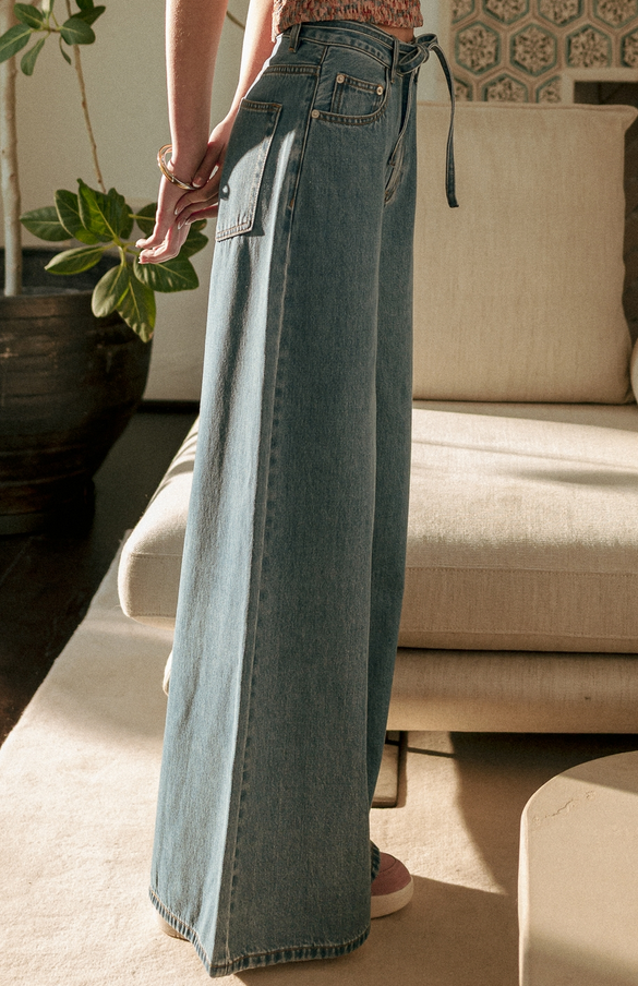 Miou Muse Super Wide Drawstring Jeans