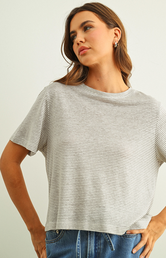 Miou Muse Boxy Striped Tee