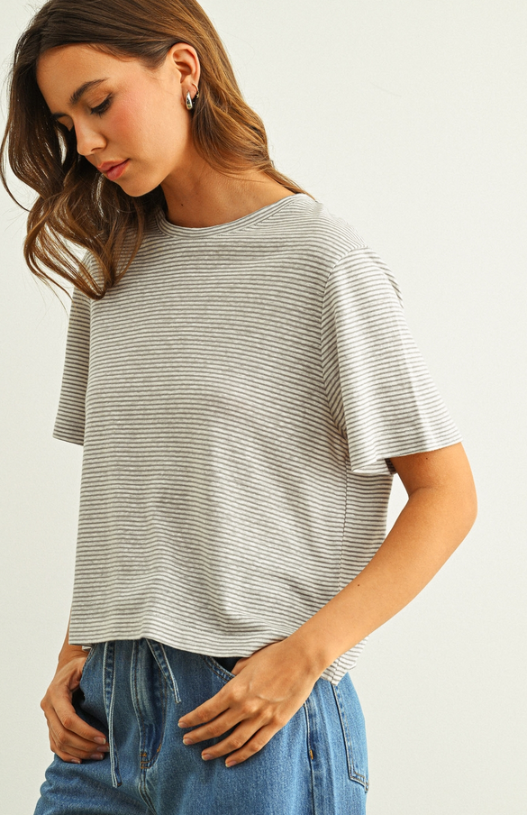 Miou Muse Boxy Striped Tee