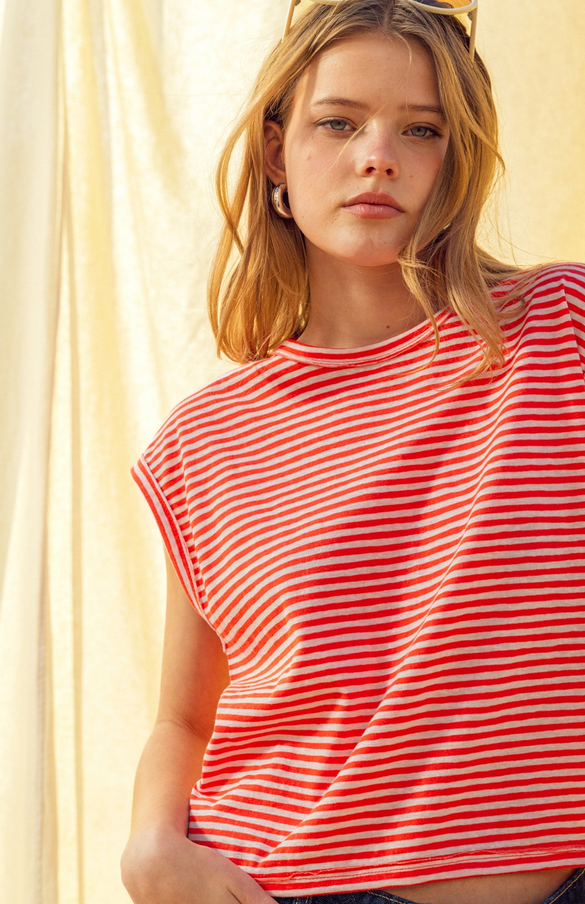 Miou Muse Sleeveless Striped Tee