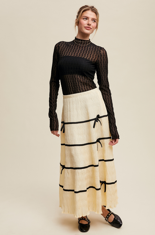 Listicle Textured Lace Layering Top