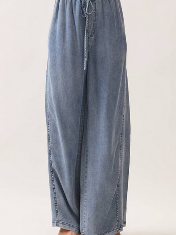 Final Touch Side Panel Chambray Pants