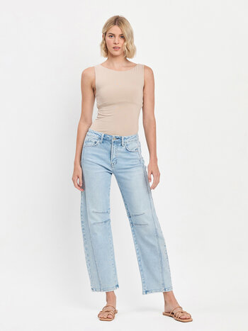 Flying Monkey High Rise Paneled Barrel Jeans