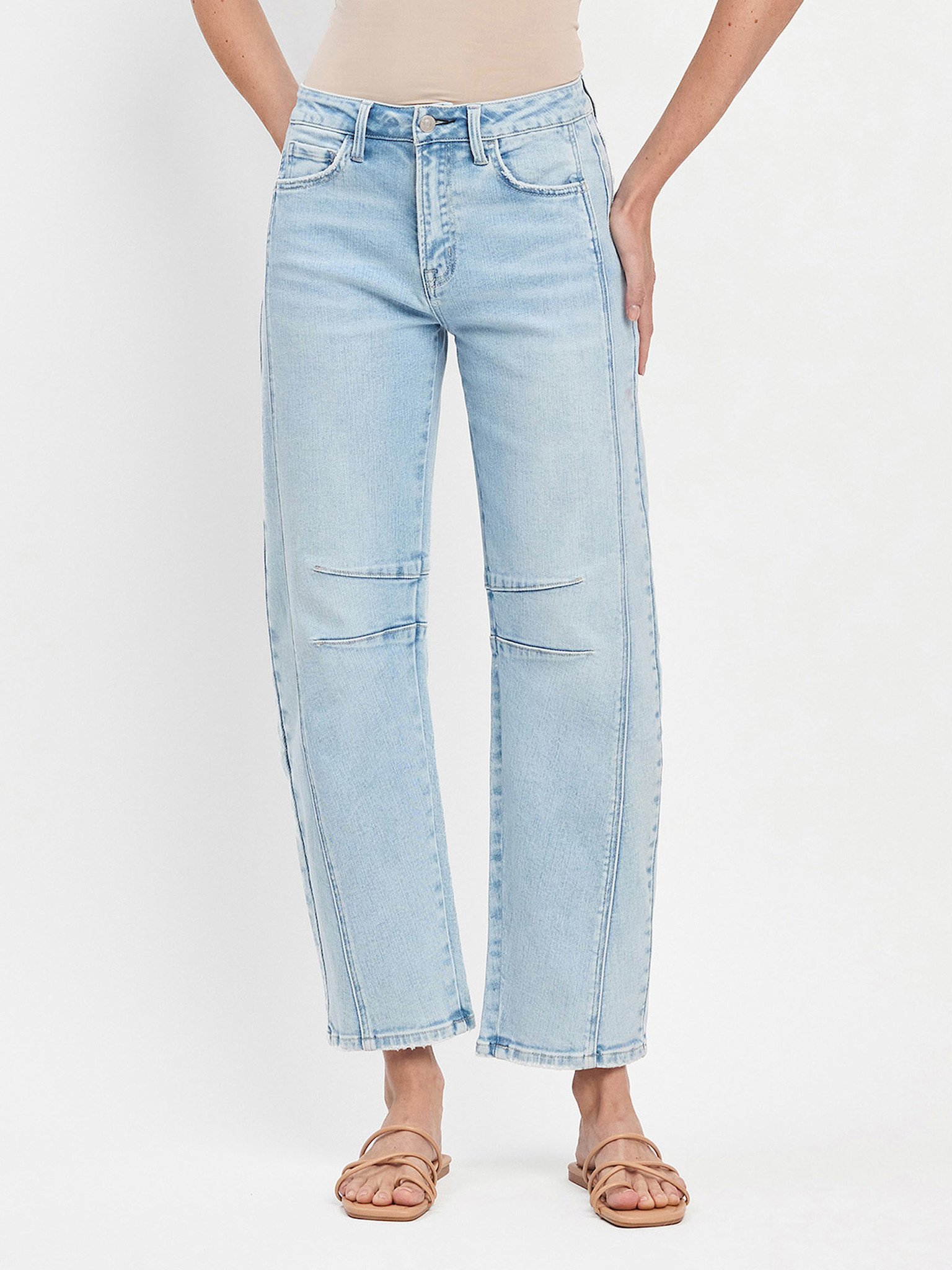 Flying Monkey High Rise Paneled Barrel Jeans