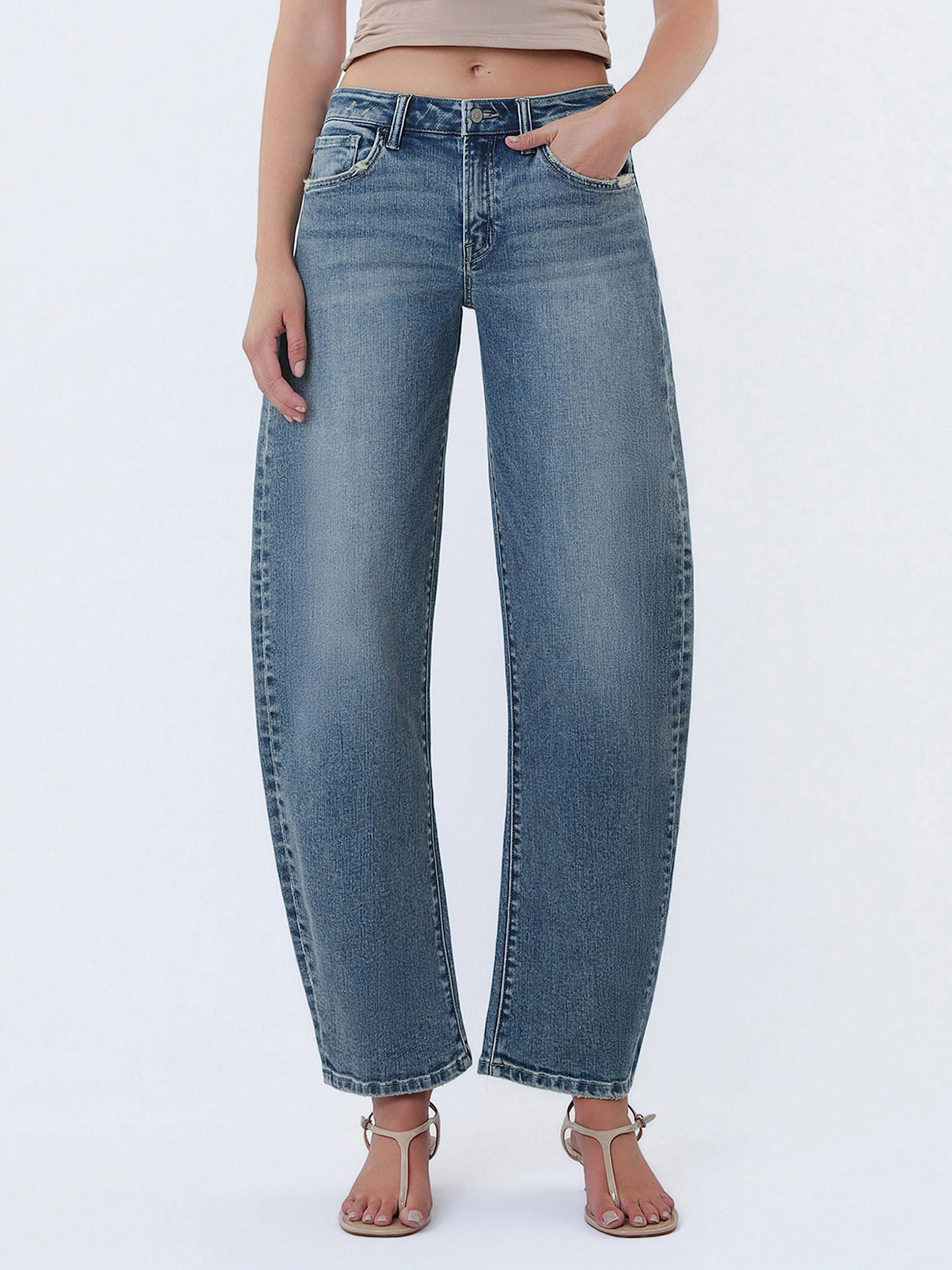 Flying Monkey High Rise Slim Barrel Jeans