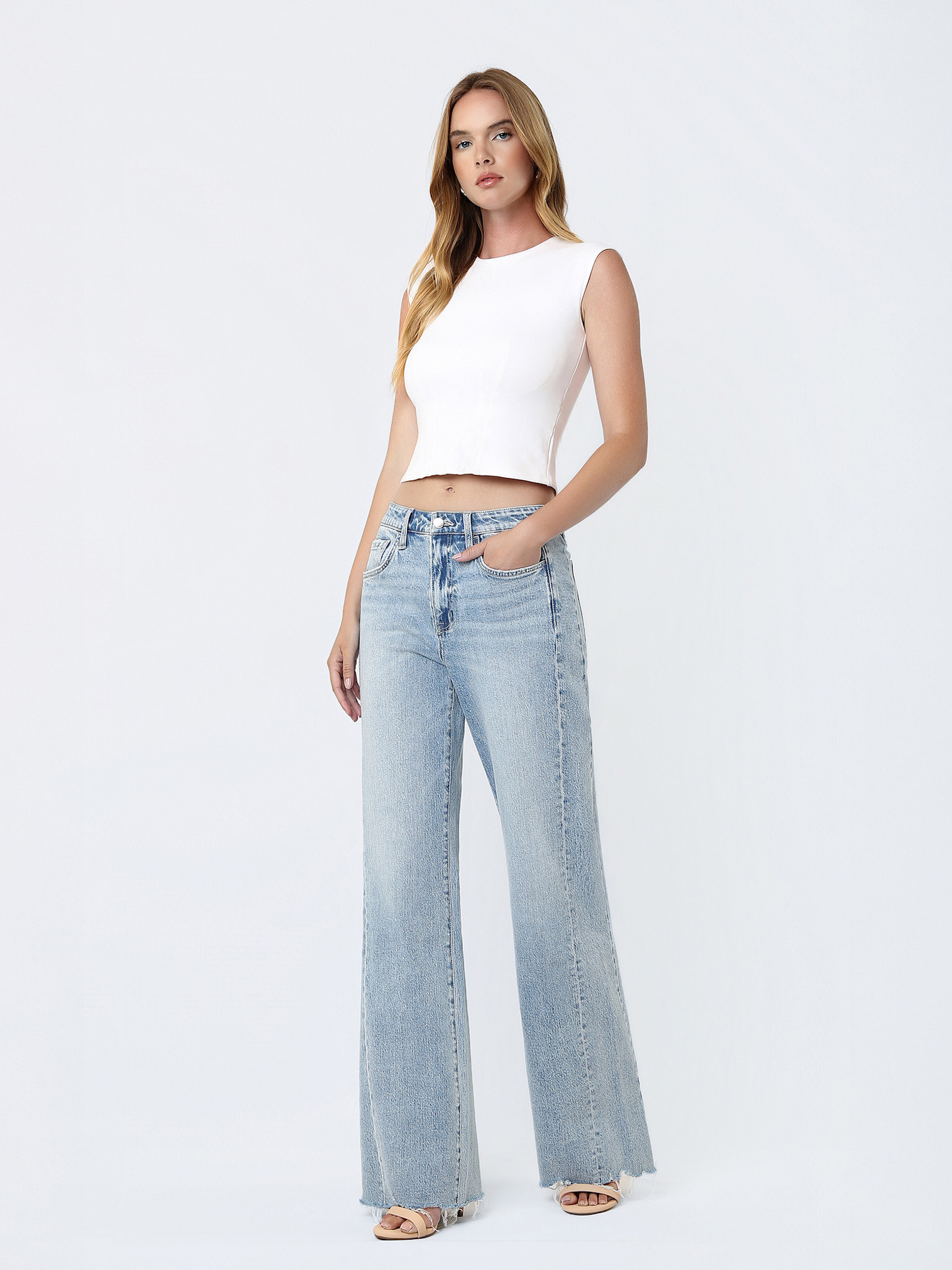 Flying Monkey Super High Rise Raw Hem Jeans