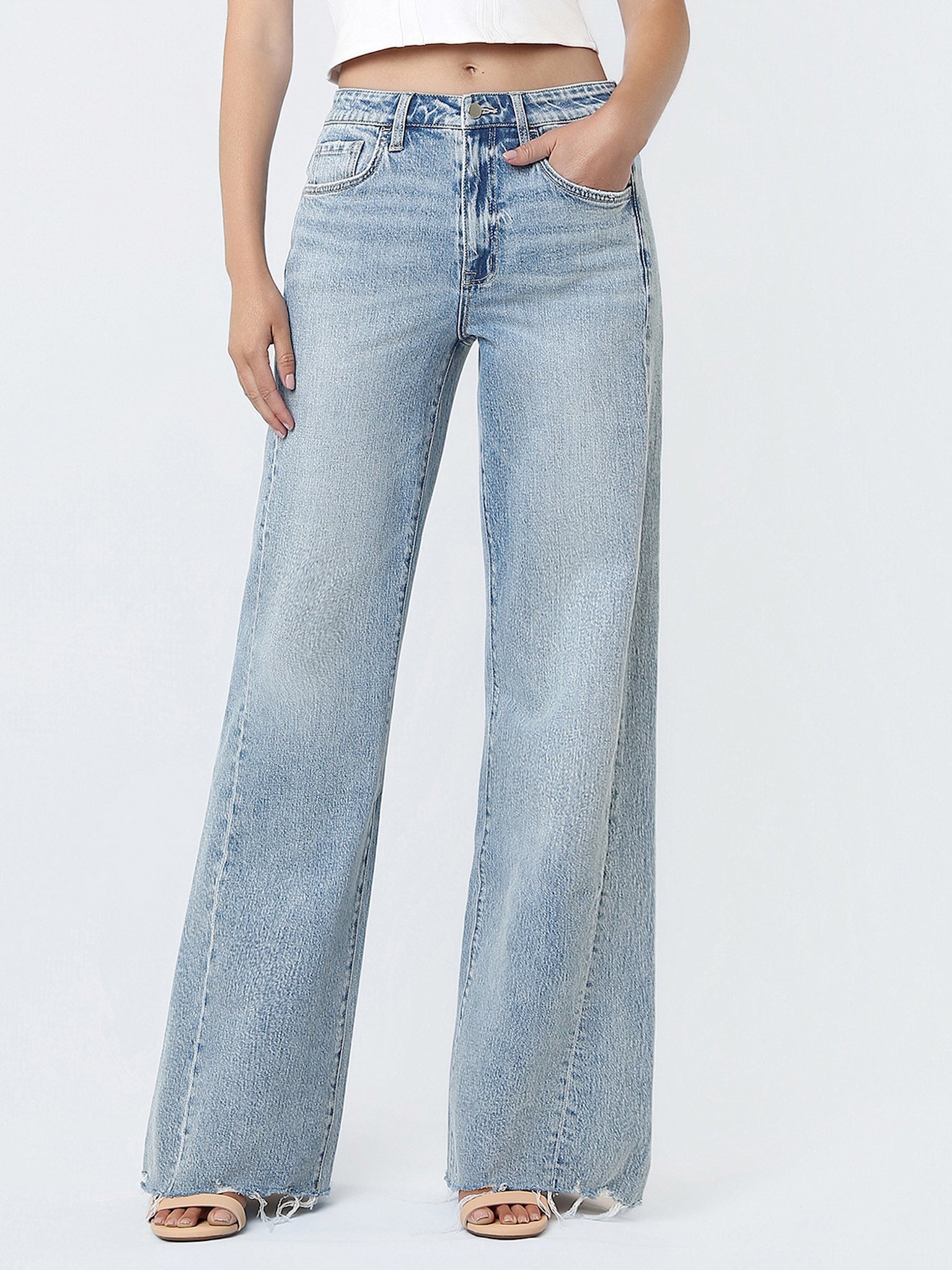 Flying Monkey Super High Rise Raw Hem Jeans