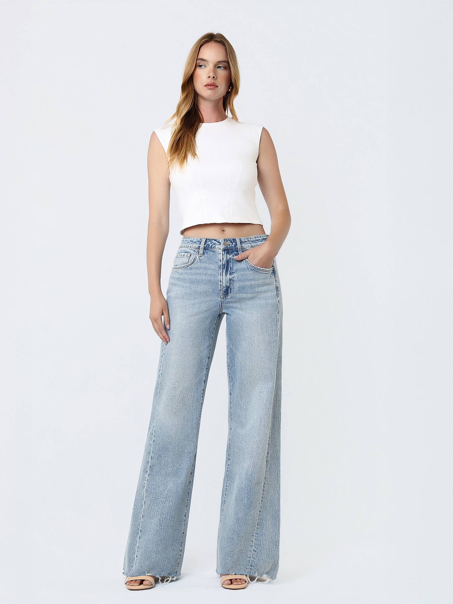 Flying Monkey Super High Rise Raw Hem Jeans