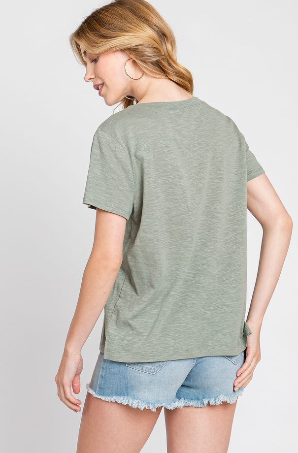 Final Touch V Neck Pocket Tee