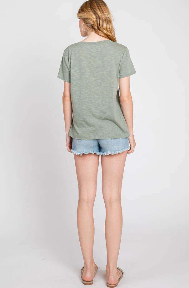 Final Touch V Neck Pocket Tee
