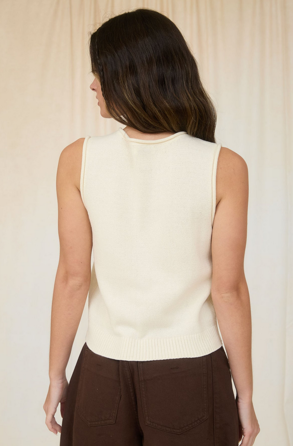 Blu Pepper Rolled Hem Knit Vest