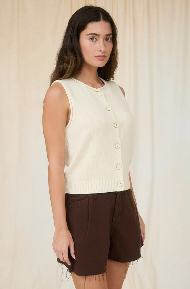 Blu Pepper Rolled Hem Knit Vest