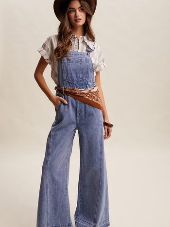Listicle Wide Leg Panel Overalls