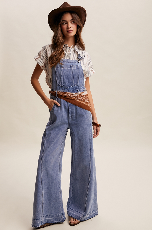 Listicle Wide Leg Panel Overalls