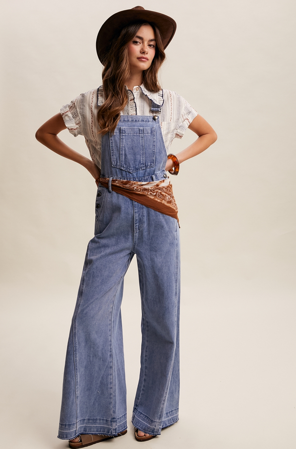 Listicle Wide Leg Panel Overalls