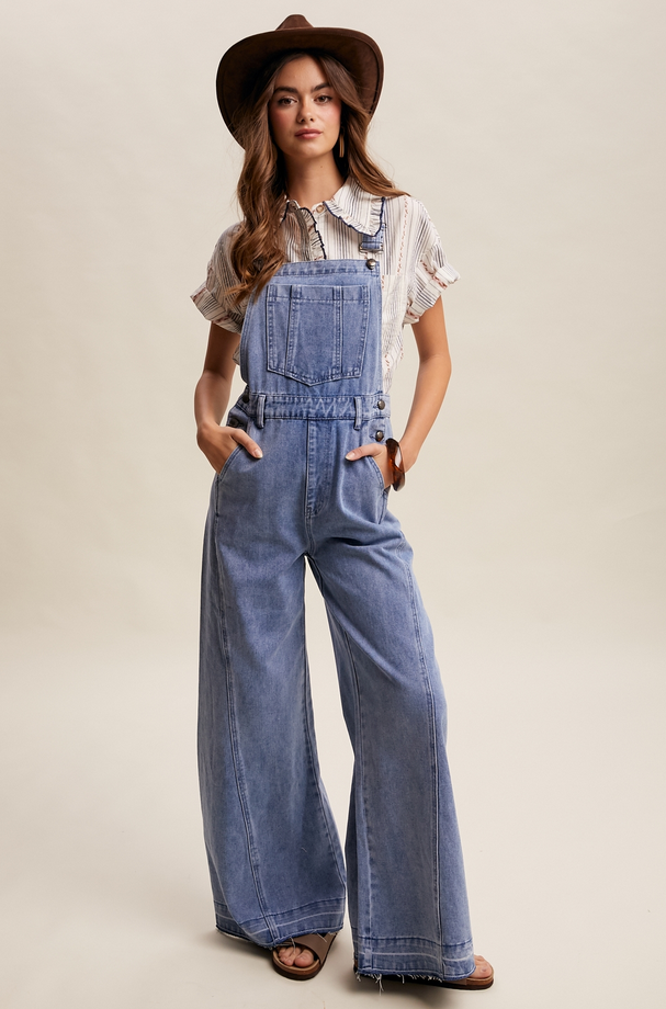 Listicle Wide Leg Panel Overalls
