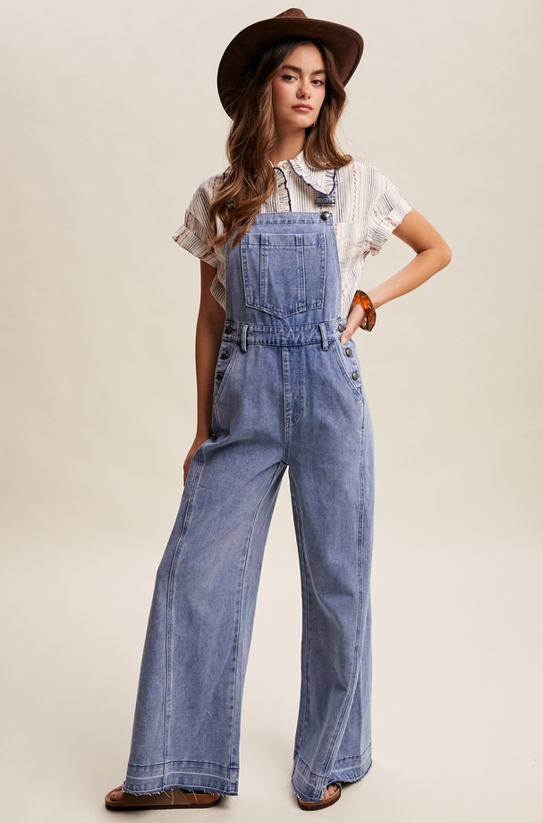 Listicle Wide Leg Panel Overalls