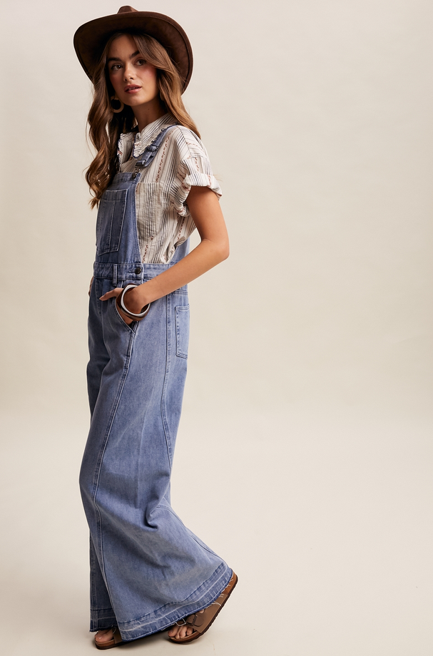 Listicle Wide Leg Panel Overalls