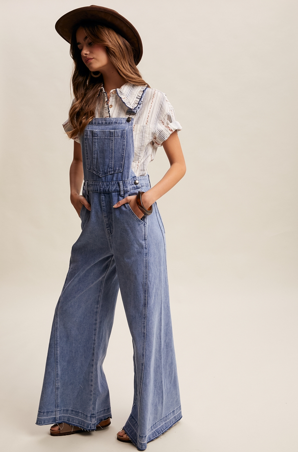 Listicle Wide Leg Panel Overalls