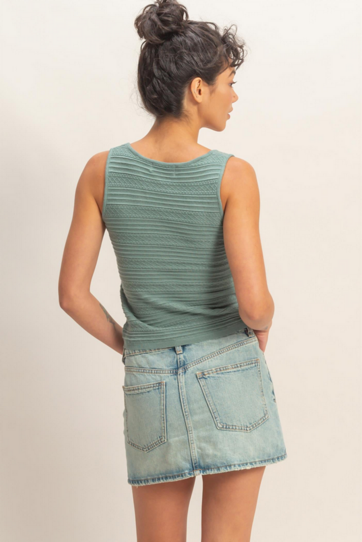 ウェーブヘムニットタンク / Wave Hem Knit Tank Top Hey Honey Sweater Knit Tank • Shop American Threads Women's Trendy
