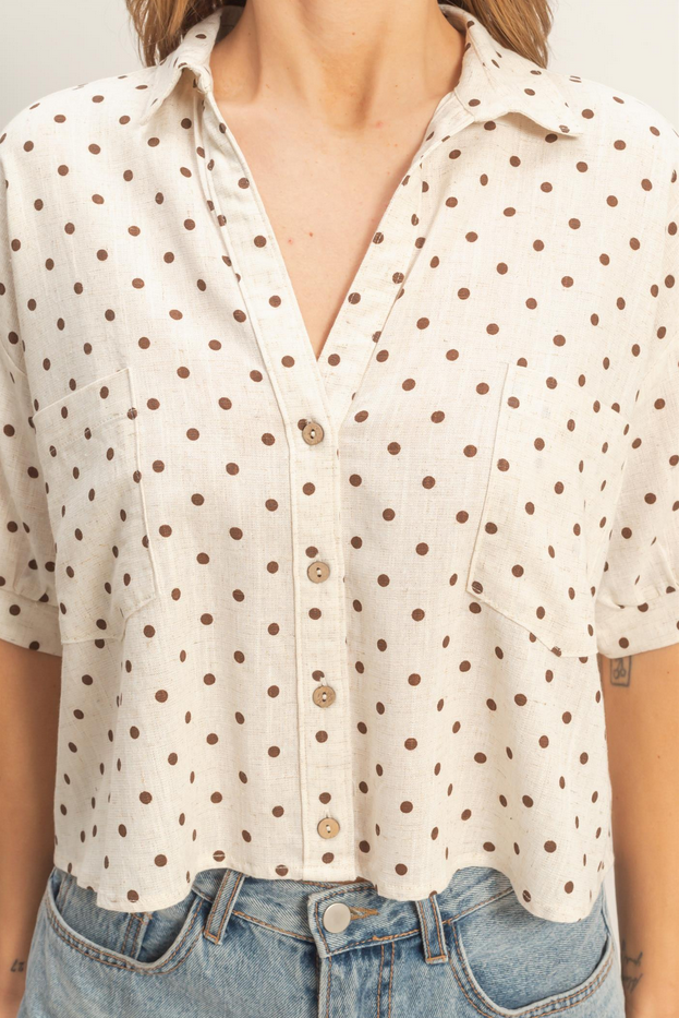 HYFVE Relaxed Polka Dot Button Up