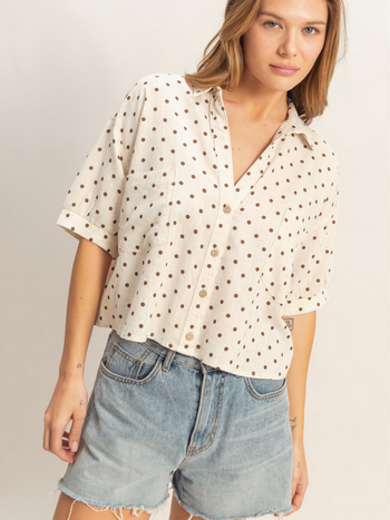 HYFVE Relaxed Polka Dot Button Up