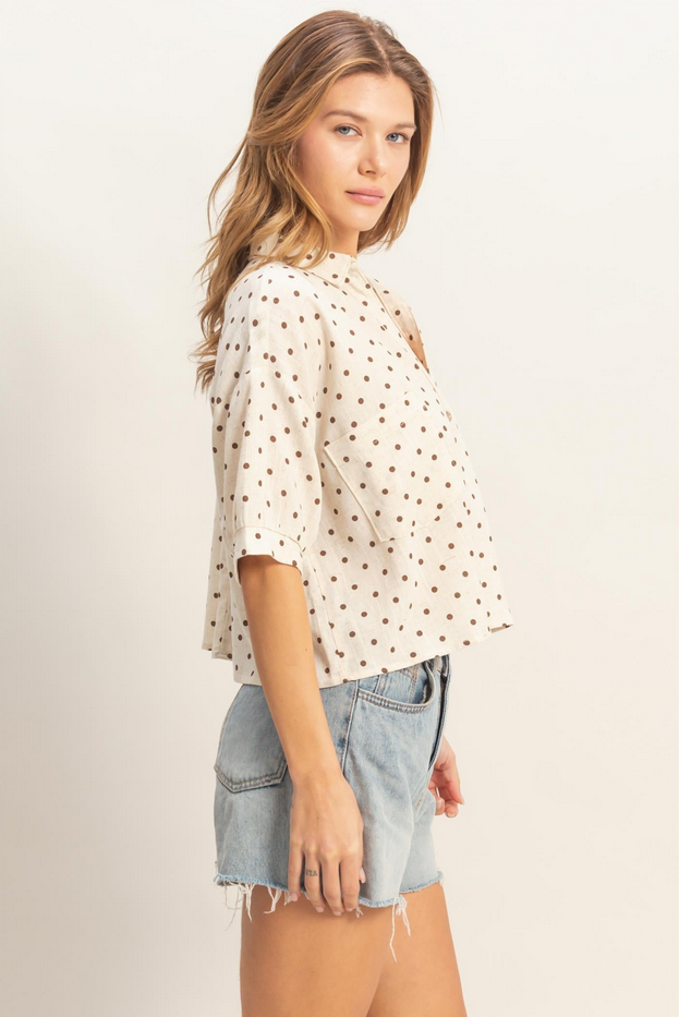 HYFVE Relaxed Polka Dot Button Up