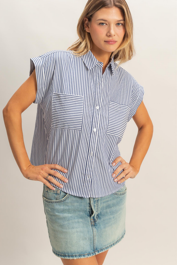 HYFVE Mixed Pinstripe Button Up