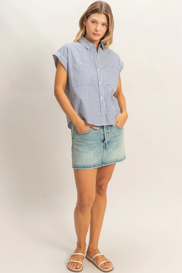 HYFVE Mixed Pinstripe Button Up