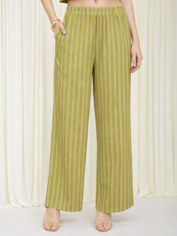 Blu Pepper Double Stripe Wide Leg Pants