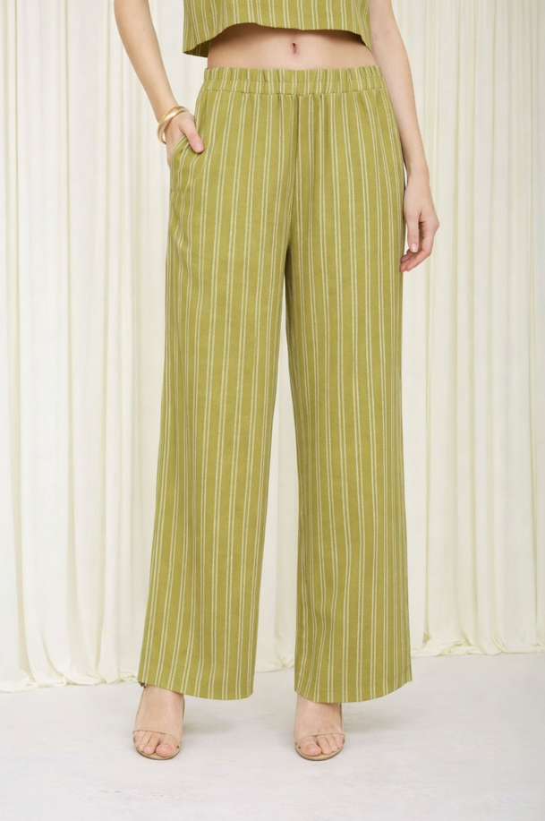 Blu Pepper Double Stripe Wide Leg Pants