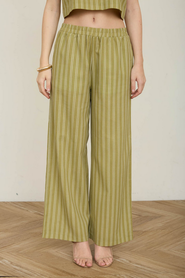 Blu Pepper Double Stripe Wide Leg Pants