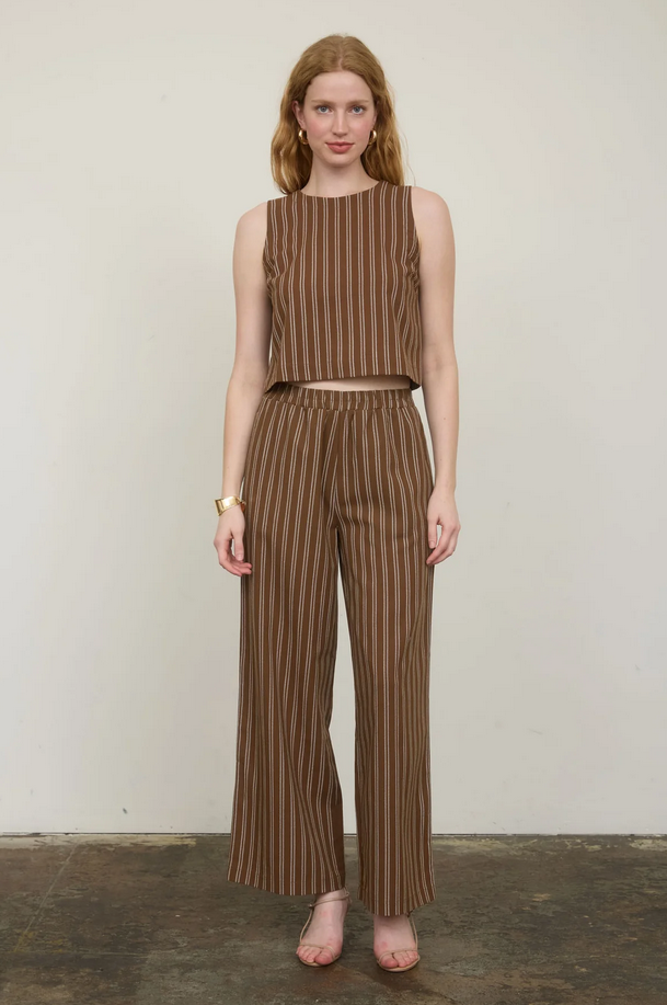 Blu Pepper Double Stripe Wide Leg Pants