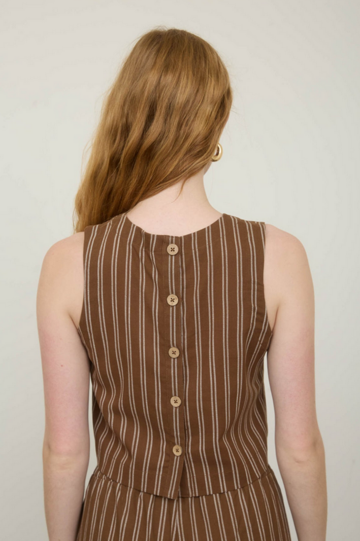 Blu Pepper Double Stripe Button Back Top - Fringe Boutique Blu Pepper Double Stripe Button Back Top - Fringe Boutique
