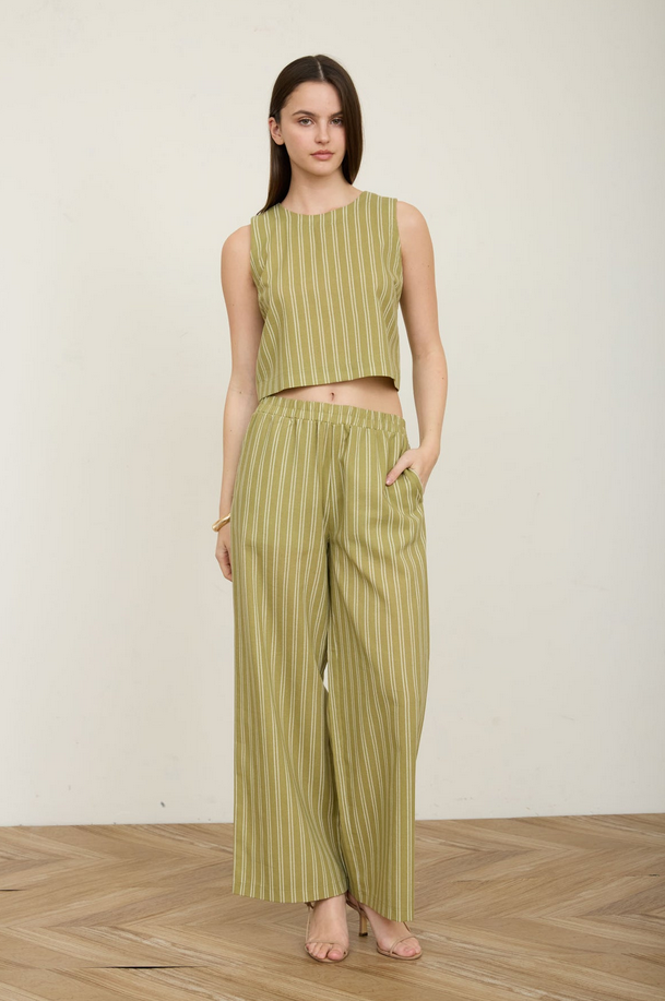 Blu Pepper Double Stripe Button Back Top