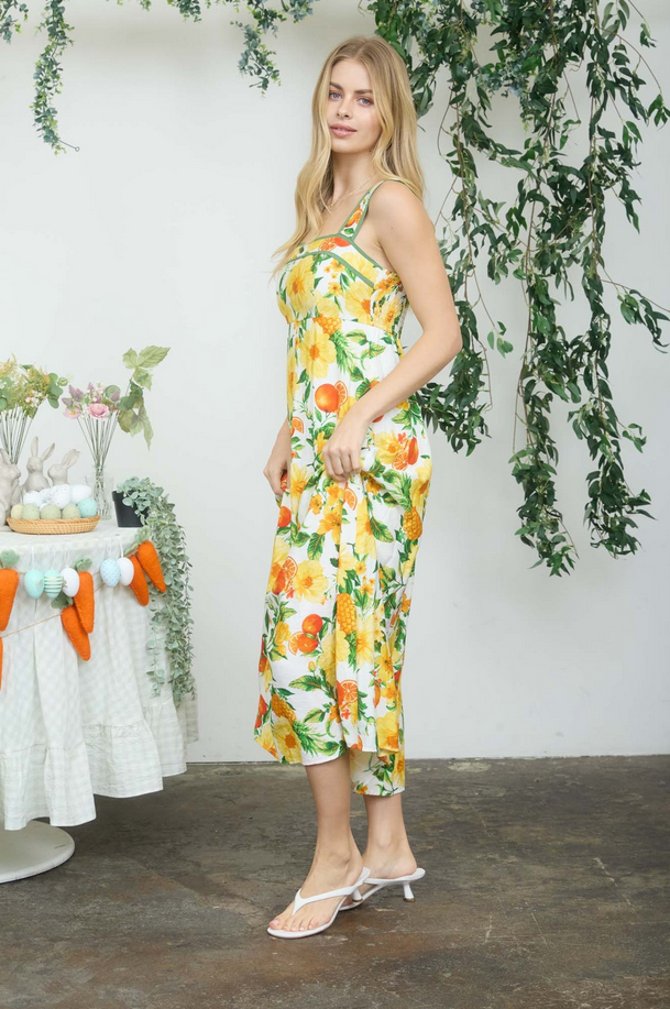 Blu Pepper Floral + Fruit Dress