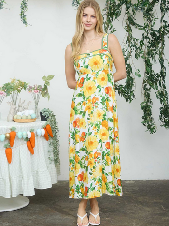 Blu Pepper Floral + Fruit Dress