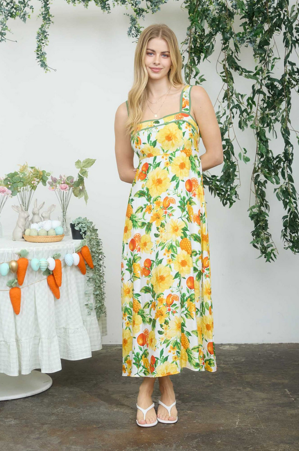 Blu Pepper Floral + Fruit Dress