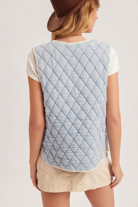 Hem & Thread Floral Lined Quilted Vest