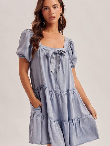 Hem & Thread Chambray Babydoll Dress