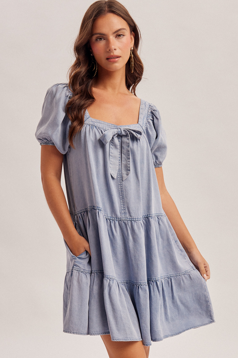 Hem & Thread Chambray Babydoll Dress