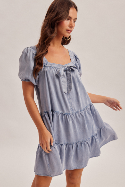 Hem & Thread Chambray Babydoll Dress