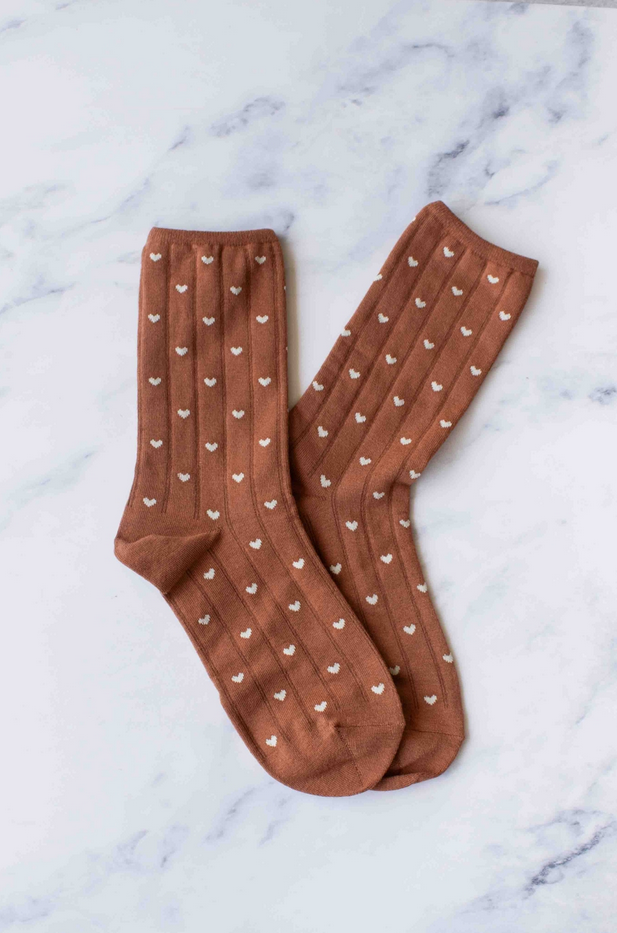 Tiepology Heart Crew Socks