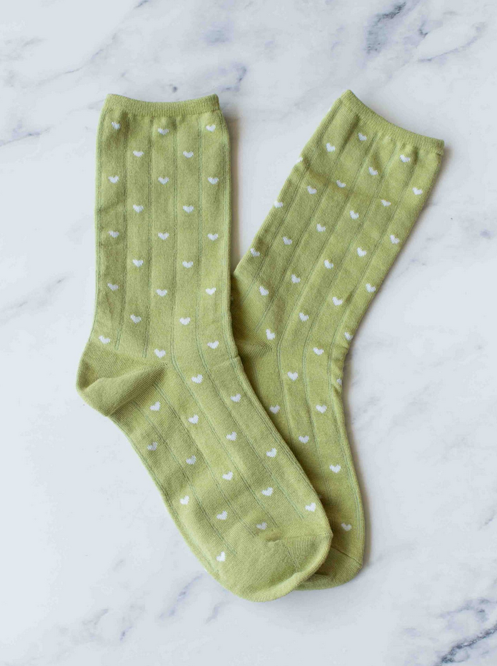 Tiepology Heart Crew Socks