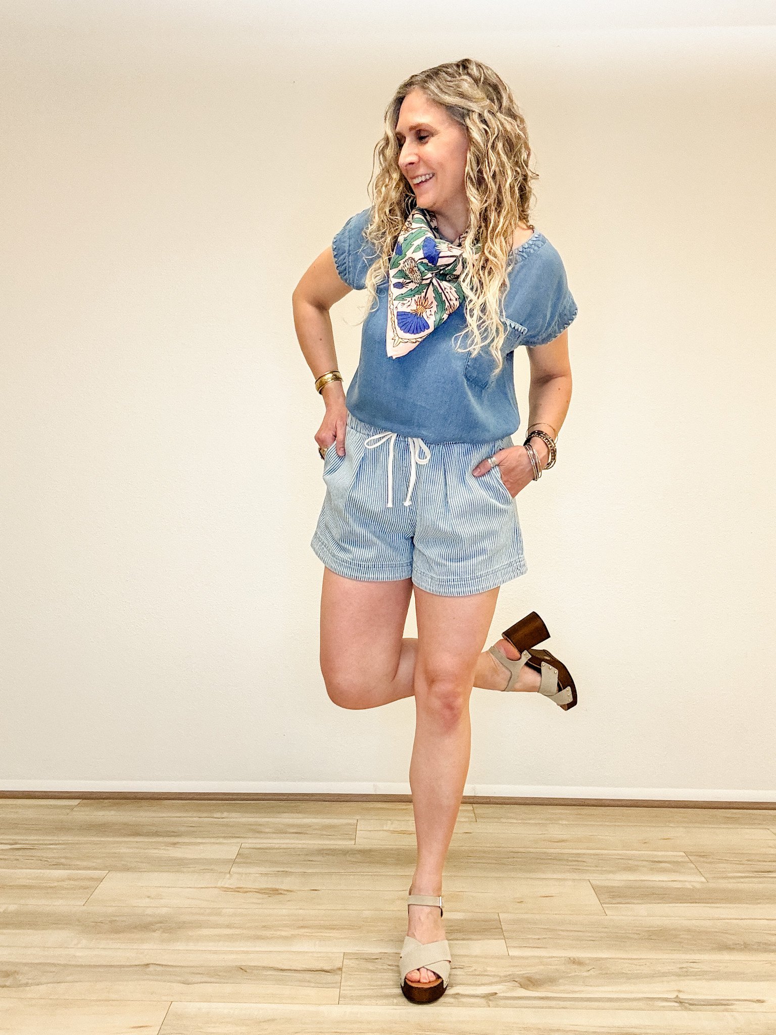 Hem & Thread Railroad Stripe Shorts