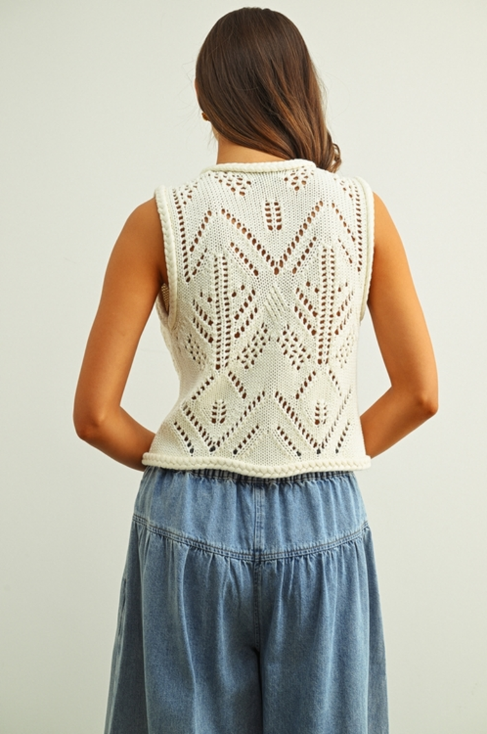 Miou Muse Twister Knit Vest - Fringe Boutique