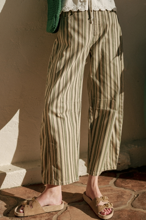 Miou Muse Mixed Stripe Barrel Pants