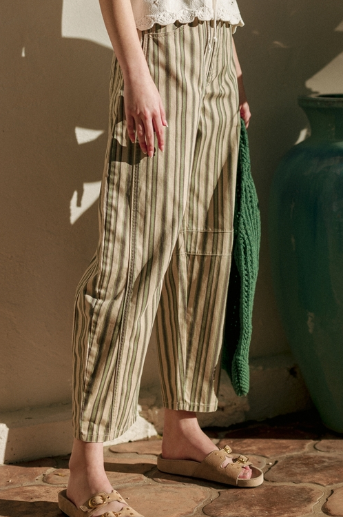 Miou Muse Mixed Stripe Barrel Pants