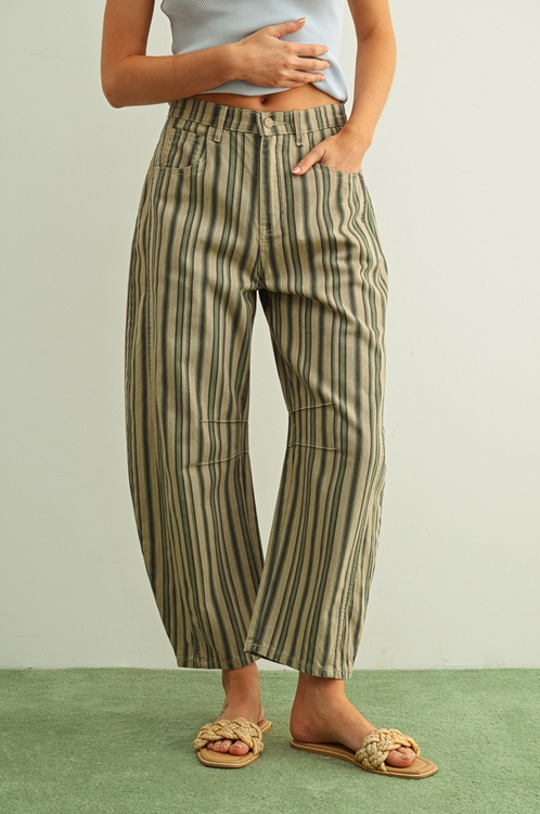 Miou Muse Mixed Stripe Barrel Pants