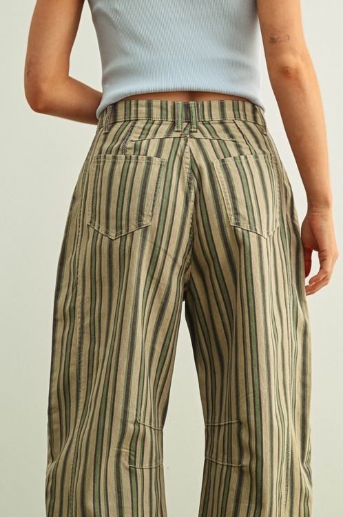 Miou Muse Mixed Stripe Barrel Pants